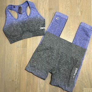 Gymshark ombre seamless leggings and sports bra set